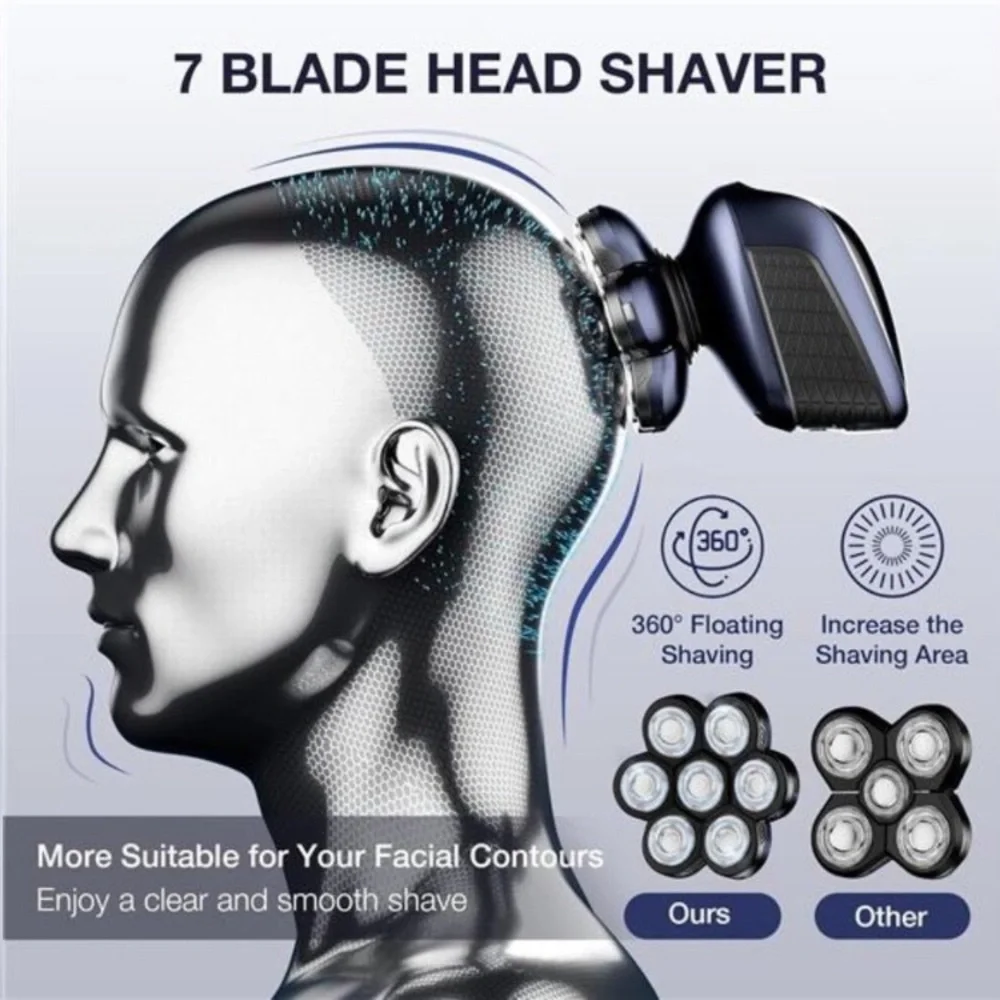 Head Shaver 7D, Wyklaus Upgrade Head Shavers for Bald Men, Head Electric Razor